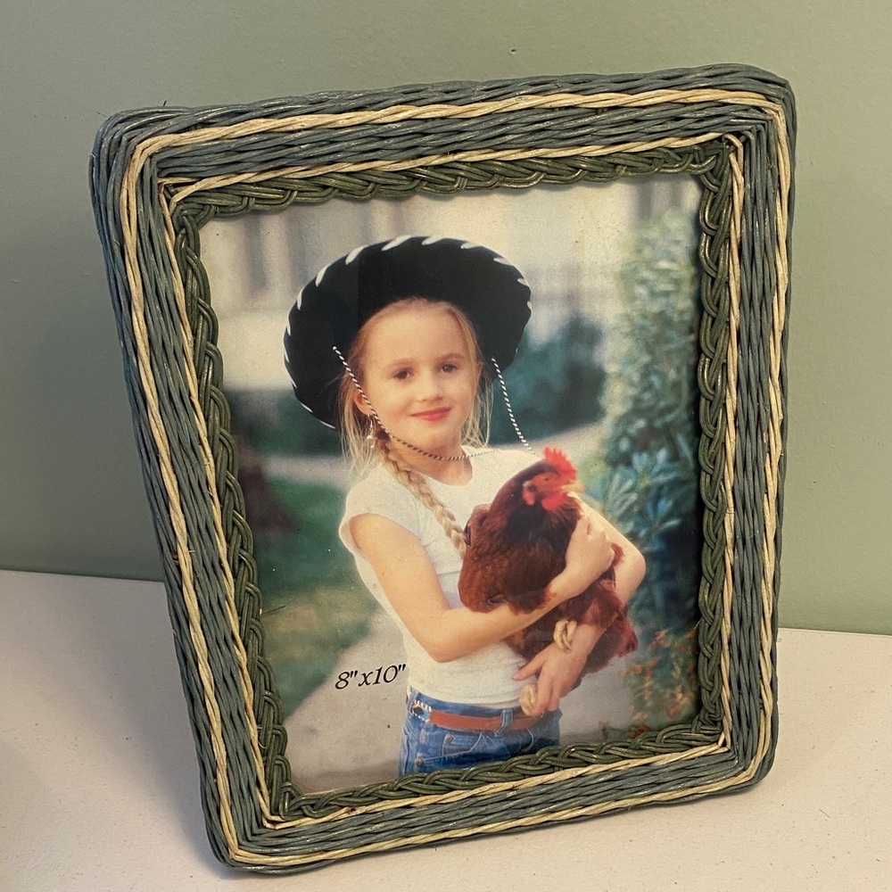 Woven Wicker Multicolor  8” x 10” Picture Frame